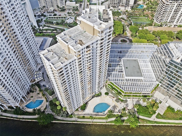 701 Brickell Key Blvd Unit 1605, Miami, FL 33131 - view of urban area with a pool area and a large body of water