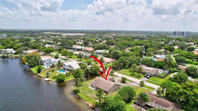 1600 SW 72nd Ave, Plantation, FL 33317 - aerial perspective of suburban area with a large body of water