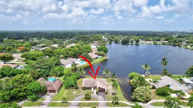 1600 SW 72nd Ave, Plantation, FL 33317 - aerial overview of property's location with a large body of water and nearby suburban area