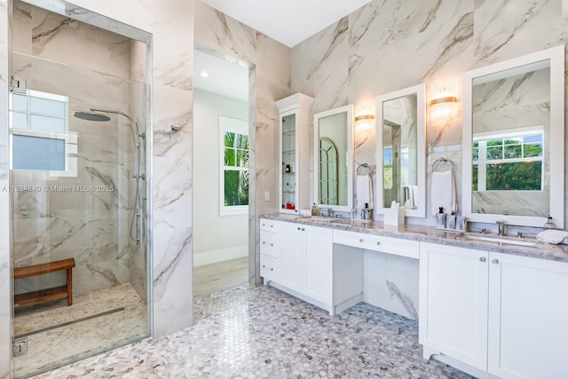 6790 SW 72nd Ct, Miami, FL 33143 - full bath with a marble finish shower and double vanity