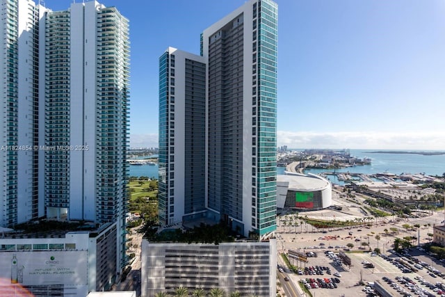 851 NE 1st Ave Unit 503, Miami, FL 33132 - view of property with a water view and a city view