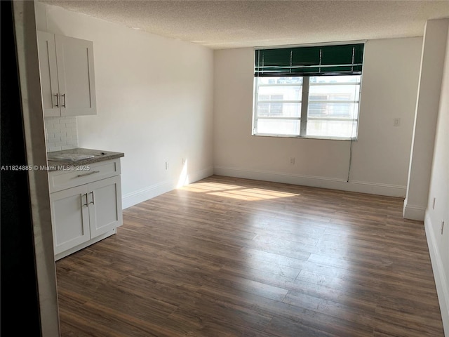 1250 NE 125th St Unit 410C, North Miami, FL 33161 - unfurnished dining area with a textured ceiling and dark wood-style floors