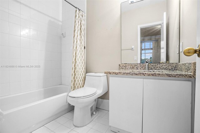 3610 SW 167th Ter, Miramar, FL 33027 - bathroom featuring shower / bath combo, vanity, and tile patterned floors