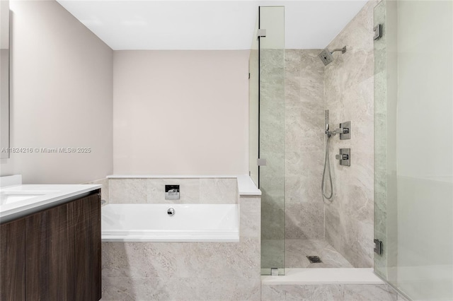488 NE 18th St Unit 4112, Miami, FL 33132 - full bath with a stall shower, a bath, and vanity