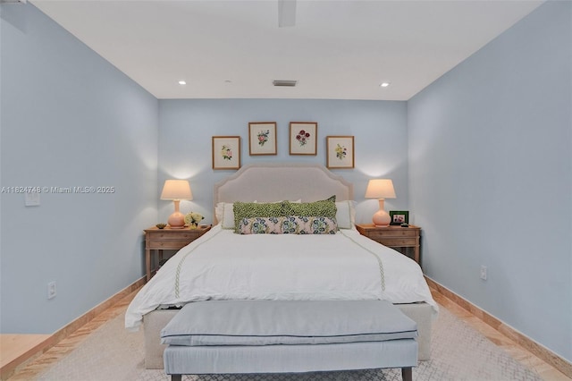 718 Valencia Ave Unit 204, Coral Gables, FL 33134 - bedroom with carpet floors, ceiling fan, and recessed lighting