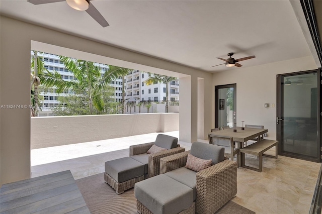718 Valencia Ave Unit 204, Coral Gables, FL 33134 - view of patio with ceiling fan and outdoor dining space