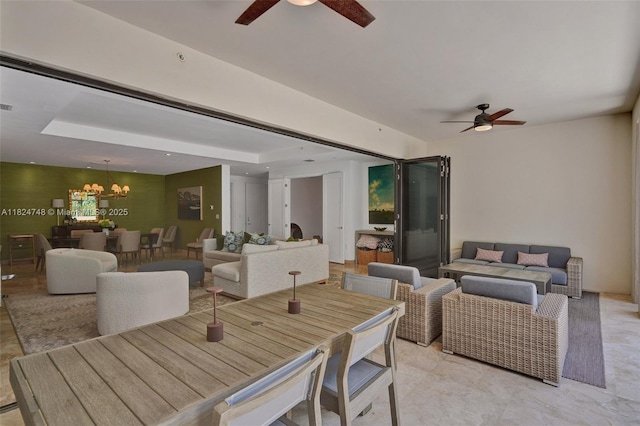 718 Valencia Ave Unit 204, Coral Gables, FL 33134 - dining room featuring ceiling fan and a chandelier