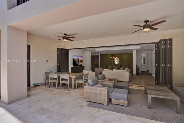 718 Valencia Ave Unit 204, Coral Gables, FL 33134 - view of patio / terrace featuring a ceiling fan, outdoor dining area, and an outdoor living space