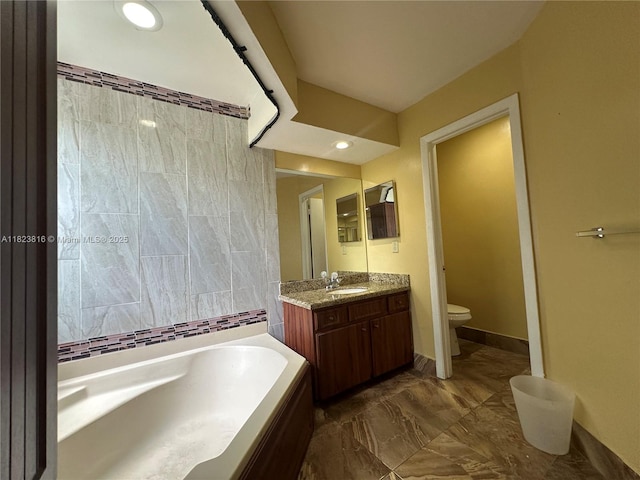 2660 Huron Way, Miramar, FL 33025 - full bathroom with a bath, vanity, marble finish flooring, and recessed lighting