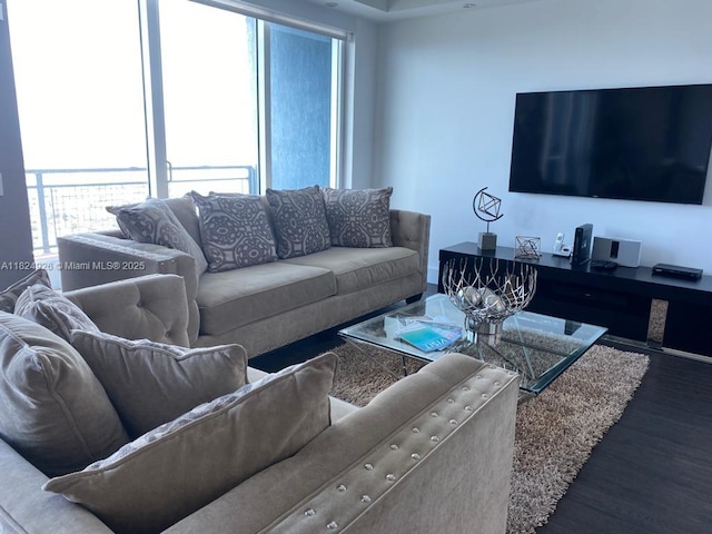 60 SW 13th St Unit 4607, Miami, FL 33130 - living area with wood finished floors