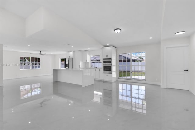7441 NW 38th Ct, Lauderhill, FL 33319 - unfurnished living room featuring recessed lighting and ceiling fan