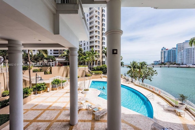 801 Brickell Key Blvd Unit 807, Miami, FL 33131 - community pool featuring a water view