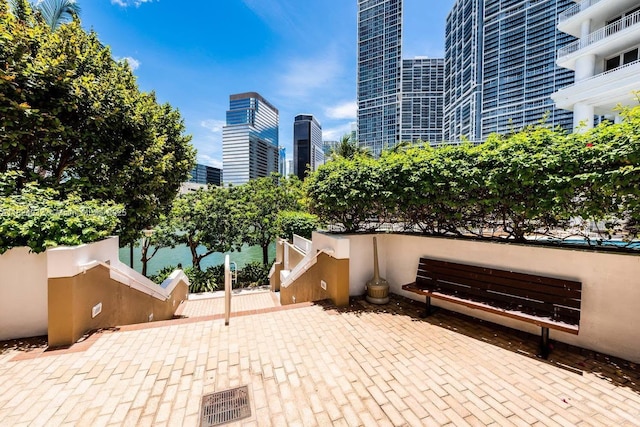 801 Brickell Key Blvd Unit 807, Miami, FL 33131 - view of patio featuring a skyline view
