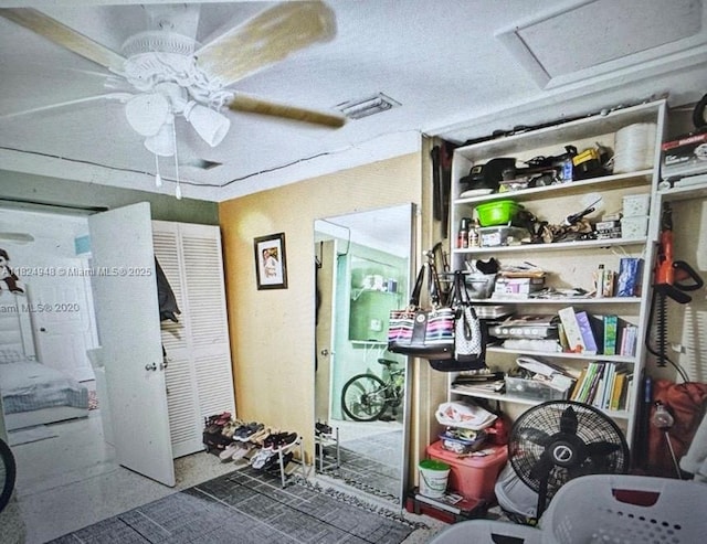 166 E 16th St, Hialeah, FL 33010 - interior space with attic access and a ceiling fan