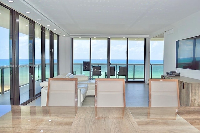 9455 Collins Ave Unit 809, Surfside, FL 33154 - sunroom featuring a water view