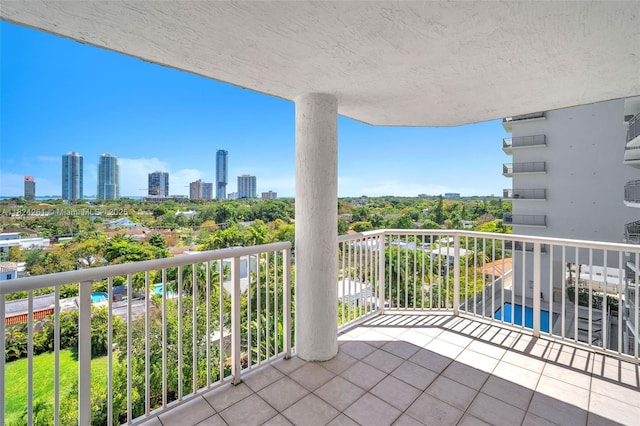 280 SW 20th Rd Unit 904, Miami, FL 33129 - balcony with a skyline view and view of pool