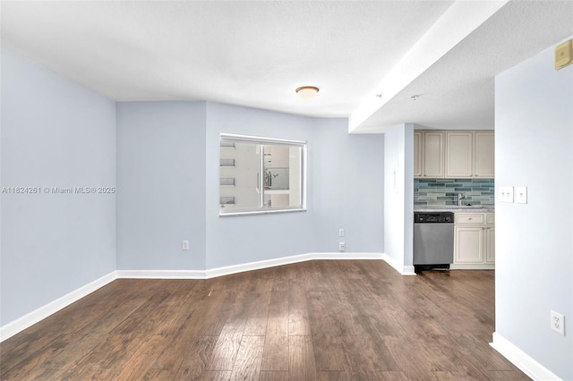 280 SW 20th Rd Unit 904, Miami, FL 33129 - unfurnished living room with baseboards and dark wood-style floors