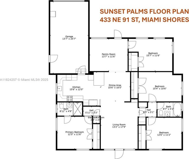 433 NE 91st St, Miami Shores, FL 33138 - view of room layout