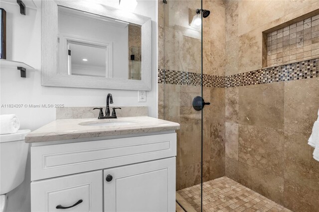 433 NE 91st St, Miami Shores, FL 33138 - bathroom with vanity and tiled shower