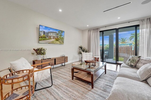 1101 NE 16th Ter Unit 1, Fort Lauderdale, FL 33304 - living room with recessed lighting and light wood finished floors