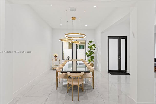 5840 E Brookfield Cir E, Hollywood, FL 33312 - dining room with light marble finish flooring and recessed lighting