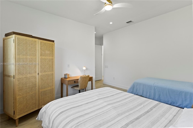 5840 E Brookfield Cir E, Hollywood, FL 33312 - bedroom with recessed lighting, ceiling fan, and light wood-style floors