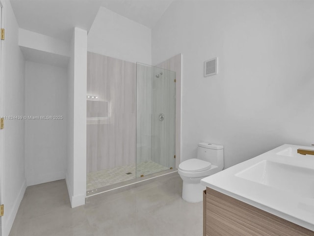 3427 Atlanta Dr, Hollywood, FL 33021 - full bathroom featuring a shower with shower door, double vanity, and tile patterned flooring