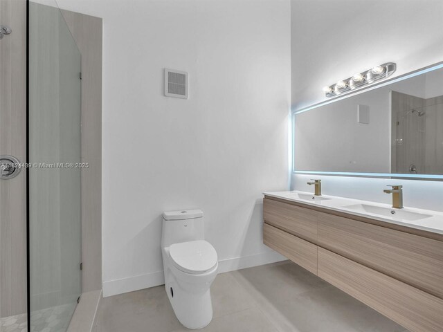 3427 Atlanta Dr, Hollywood, FL 33021 - full bath featuring a shower stall, double vanity, and tile patterned flooring