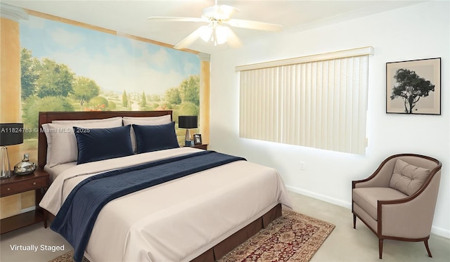 901 SW 141st Ave Unit 303M, Pembroke Pines, FL 33027 - carpeted bedroom featuring baseboards and a ceiling fan