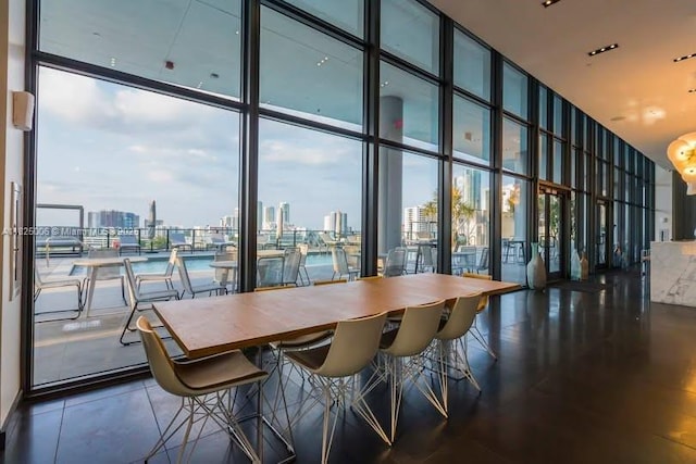 1600 NE 1st Ave Unit 3017, Miami, FL 33132 - dining area with floor to ceiling windows and a city view