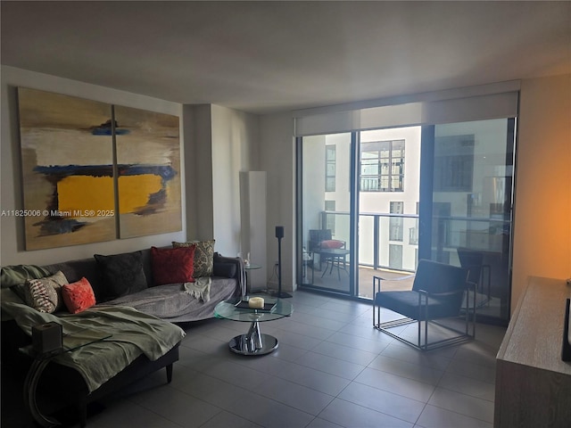 1600 NE 1st Ave Unit 3017, Miami, FL 33132 - living area with a wall of windows and tile patterned flooring