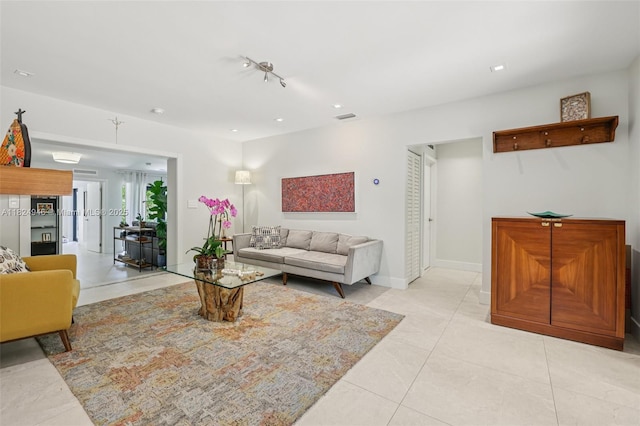 441 SW 27th Rd, Miami, FL 33129 - living room with light tile patterned flooring and recessed lighting