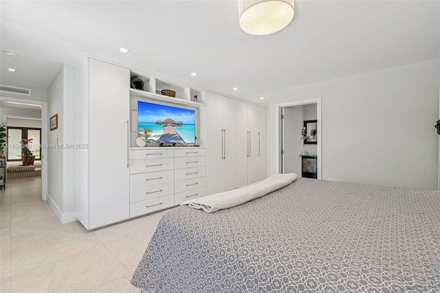 441 SW 27th Rd, Miami, FL 33129 - bedroom featuring light tile patterned floors and recessed lighting