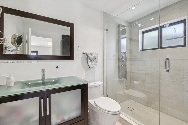 441 SW 27th Rd, Miami, FL 33129 - bathroom featuring a stall shower and vanity