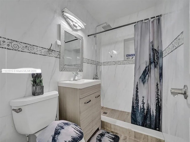 1607 Moffett St, Hollywood, FL 33020 - full bath featuring tile walls, a shower with curtain, and vanity