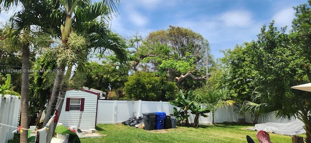 1607 Moffett St, Hollywood, FL 33020 - fenced backyard with a storage unit