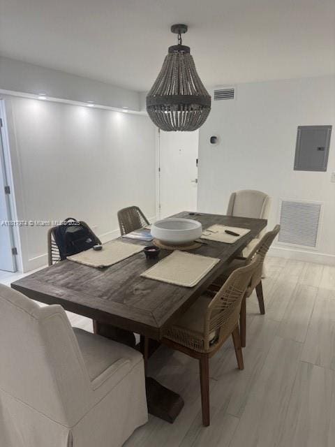 6039 Collins Ave Unit 1516, Miami Beach, FL 33140 - dining room with electric panel and light wood-style floors