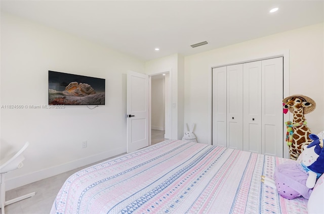 17460 SW 85th Ave, Palmetto Bay, FL 33157 - bedroom with recessed lighting and a closet