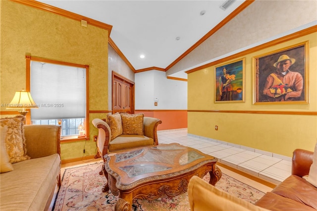 12350 NW 7th Trl, Miami, FL 33182 - living area with lofted ceiling and ornamental molding