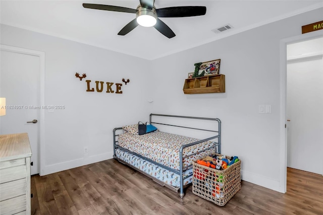 15904 W Wind Cir, Sunrise, FL 33326 - bedroom with wood finished floors and ceiling fan