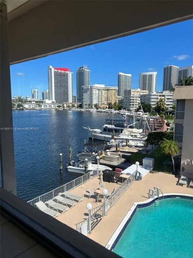 300 Golden Isles Dr Unit 311, Hallandale Beach, FL 33009 - water view featuring skyline