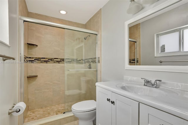 453 Lakewood Cir Unit A, Margate, FL 33063 - full bath featuring vanity, a stall shower, and recessed lighting