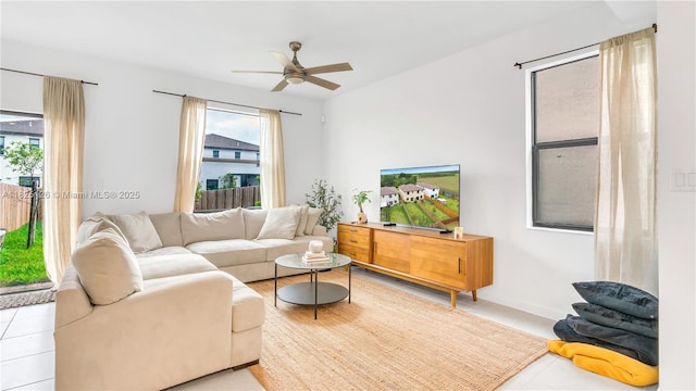 25564 SW 108th Ave, Homestead, FL 33032 - living room featuring ceiling fan