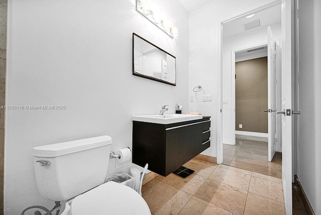 3521 Forest View Cir, Dania Beach, FL 33312 - bathroom with vanity and stone tile floors