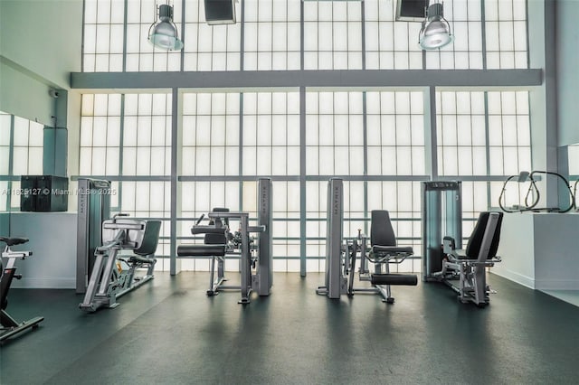 1250 S Miami Ave Unit 3003, Miami, FL 33130 - gym with a towering ceiling