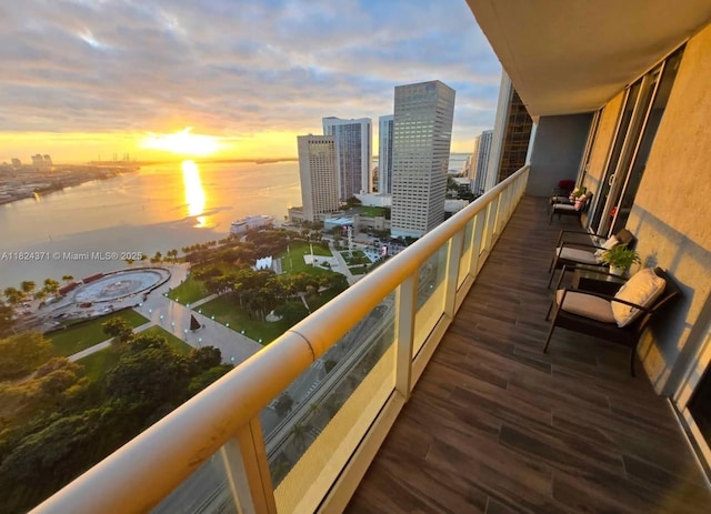 50 Biscayne Blvd Unit 3006, Miami, FL 33132 - balcony at dusk with a city view and a water view