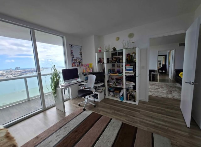 50 Biscayne Blvd Unit 3006, Miami, FL 33132 - office featuring wood finished floors and expansive windows