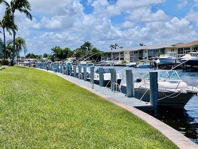 930 SE 9th Ave Unit 11, Pompano Beach, FL 33060 - dock with a yard, a water view, and a residential view