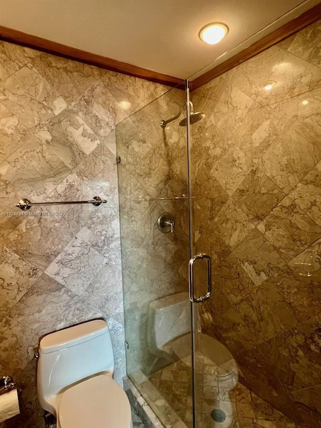 930 SE 9th Ave Unit 11, Pompano Beach, FL 33060 - bathroom featuring a shower stall and ornamental molding