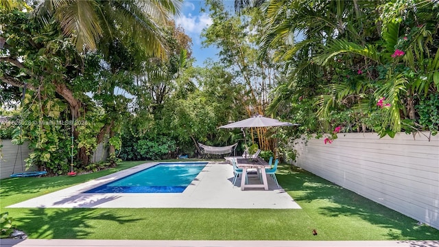 3020 SW 2nd Ave, Miami, FL 33129 - view of swimming pool with a patio and a fenced backyard